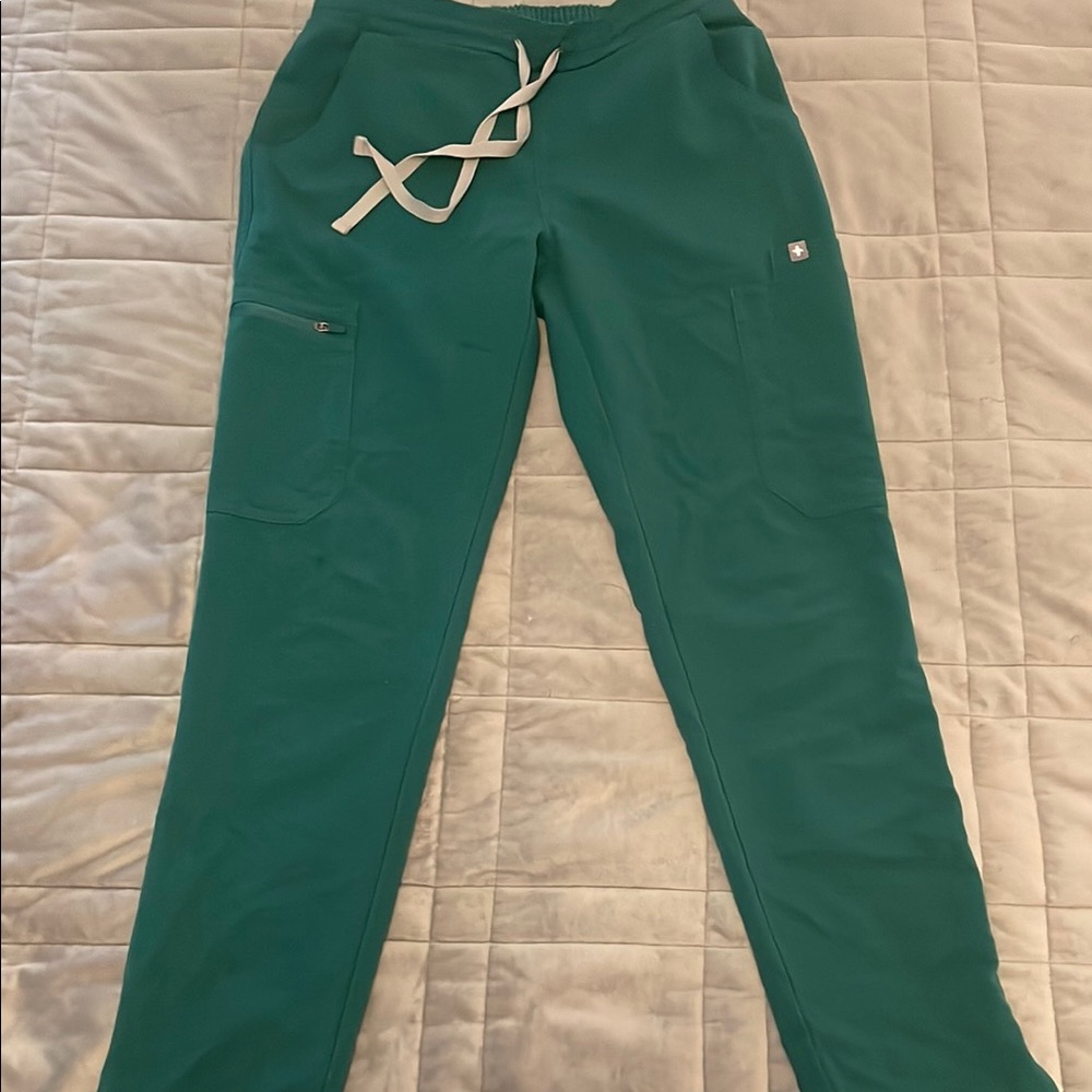 Figs Green Straight Leg Pants